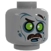 B3 Customs Minifig Head: Zombie #5 Mustache