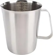 Milk Frothing Pitcher, 304 Stainless Steel Measuring Cup with Markings Spout, Stainless Steel Steaming Jug with Clear Scale, Coffee Milk Frother Cup Cappuccino Latte Art (1500ml)