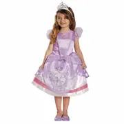 Sofia The First Disney Deluxe Royal Princess Toddler Girls Costume & Tiara 3T-4T