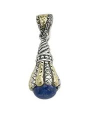 Samuel B. 18K & Silver 1.30 ct. tw. Lapis Drop Pendant