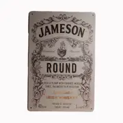2x Tin Sign Jameson Round Sprint Drink Bar Whisky Rustic Look