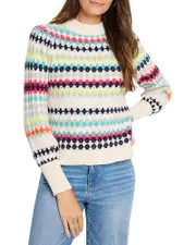 Nic+Zoe Pattern Waffle Stitch Sweater
