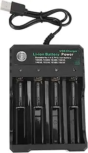 18650 Lithium Battery Charger 4 Slot 3.7V Smart USB Charging Stand 14500 Bright Flashlight Charger