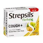 Strepsils Lozenges Herbal Cough + Honey & Lemon X 32