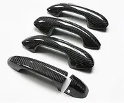 4Dr LHD/RHD Real Carbon Fiber Door Handle Cover Compatible for Mercedes Benz C E S GLC GLE Class W205 W213 W222 X253 C292 W167(Style 4,LHD)