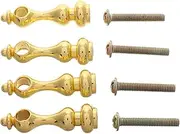 [Generic] 4pcs Fence Accessories Furniture Connectors Metal Spindles for Furniture Gallery Spindles Cabinet Post Cap Post End for Glass Railing Metal Post End for Furniture Iron Golden