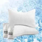 NEW 2 Pack Dreamhood Memory Foam Pillows Ergonomic Contour with Extra Fill King