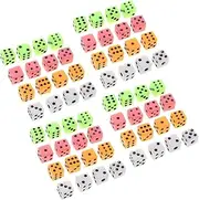 SOPOTUTU 100pcs Six Sided Colorful Dices Plastic Game Pieces for Board Games Party Activities Math Teaching and Family Gatherings