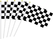 Racing Checkered Flag on Plastic Stick,Hand Stick Flag,50 Pack Racing Pennant Ba