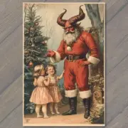 FLATCARD Krampus Santa Strange Meeting Children Christmas Tree Winter Unusual