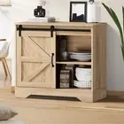 Oikiture Buffet Sideboard Cabinet Pantry Storage Cupboard Sliding Door Natural