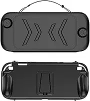 Generic TPU Case with Stand for for Switch 2 Protective Case Sleeve Removable Abs Front Cover Full Protective Shockproof Protective Case Cover Anti-Scratch for Switch 2 Handheld Gaming