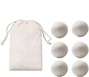 Wool Laundry Dryer Balls - Organic Fabric Softening Set, Wrinkles Static Reducer Pack of 6 | Speeds Up Drying Time, Reusable Dryer Balls, Clothes Care Essentiall for Faster Drying and Less Wrinkles