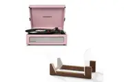 Crosley Voyager Bluetooth Portable Turntable - Amethyst + Bundled Crosley Record Storage Display Stand