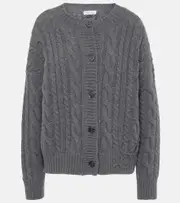 [Blumarine] Blumarine Cable-knit wool and cashmere cardigan AU 10 grey