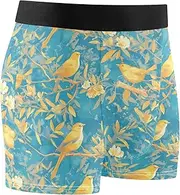[FRODOTGV] Yellow Little Bird Men Boxer Brief Shorts Breathable Underwear for Men Compression Boxer Para Hombre
