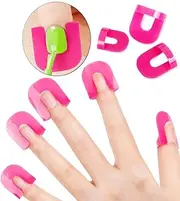 26pcs Plastic Nail Polish Protector for Fingers, U Shape Nail Polish Stencil Reusable Nail Covers Tools, Nail Polish Spill Proof Model Polish Glue Overflow Nail Art Accessories
