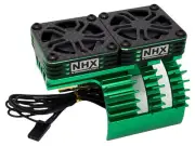 NHX RC 1/5 Twin Cyclone Alum HV Cooling Fans w/Cover Motor Heatsink Green