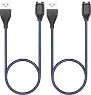 Leonids for Garmin Watch Chargers 2Pack, 1m Braid Charger for Garmin Forerunner 965 955 945 265 155 245 245 Music, Vivoactive 5 4 3, Instinct 1/2, Approach S70 S60 S62, Venu 3 (USB-A)