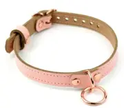 AMARE Stunning Blush Pink and Rose Gold Leather Ring day collar Col39RngBPnk
