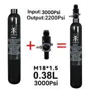 TUXING 3000Psi Pcp 0.38L 23Ci Aluminum Air Tank with Valve(Output:2200PSI)