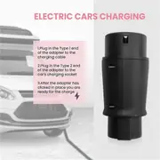 EVSE J1772 Adaptor Type 1 to Type 2 Socket Electric Vehicle Car EV Charger Connector IEC62196-2 Ada Black