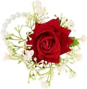 [Healvian] Wedding Floral Corsage Wristlet for Bride Bridesmaids Reusable Washable Artificial Flowers Vibrant Elegant for Prom Special Events