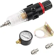 Timbertech 1/8’’ NPT Air Filter Pressure Regulator, 0-100psi Airbrush Regulator, Airbrush Compressor Gauge with Water-Trap Filter