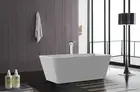 FREESTANDING BATH TUB 1500 WHITE ACRYLIC GLOSS BACK TO WALL SQUARE CURVED ROUND