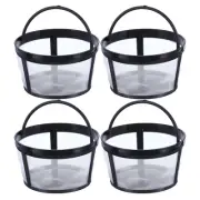 4Pcs Coffee Filter Basket, Reusable Filter Replacement with Closed Bottom, White