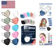 KN95 Face Masks for Adults, 50 Pack 10 Colors Disposable KN95 Masks, 5 Layer ...