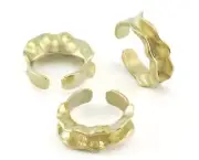 Peas pod Adjustable Ring Raw Brass (7-8US inner size) 4240