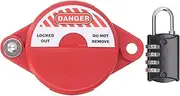 Gate Valve Lockout Device, Gate Valve Lockout and Safety Padlock,ABS Coded Lock Faucet Lock for 1 to 2 1/2in Valve Handle, for Plumbing, Construction, and Home Renovation Security