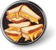 [FZMVSQH] Cheese Sandwiches Printed Round Button Pin Badges Metal Pinback Buttons 1 Inch Pins for Hat Shirt Clothing Bags Decoration, Circular, Aluminum, Circular, Aluminum