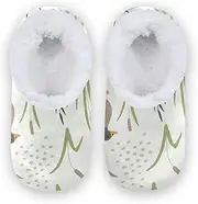 [Caihoyu] Kids Girls Boys Closed Back House Slippers Fuzzy Fleece Anti-Slip Rubber Sole Comfortable Portable Slippers Indoor Outdoor Winter Bedroom