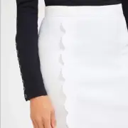 J.McLaughlin Winnie Scallop White Skirt, New with Tags