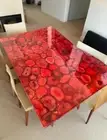 Red Agate Geode Dining Table Top, Agate Kitchen Countertop, Agate Table Decor