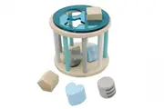 Kaper Kidz - CALM & BREEZY WOODEN ROLLING SHAPE SORTER TOY BLUE