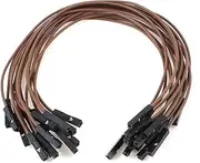 Aexit 15 (transmission) Pcs 20cm Length Double Head 1pin 1P-1P Female Jack Socket End Connector Jumper Cable Wire (31ry516qf775) Line Brown