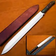23"INCHES HAND MADE D2 STEEL FULL TANG HUNTER BOWIE KNIFE GIFT FOR HUSBAND &WIFE