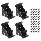 4 Pcs Folding Table Legs Hinges, 90 Degree Self Lock Hinges, Black