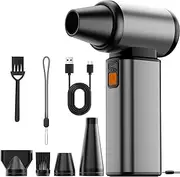 Compressed Air Duster, Super Power Metal Body Electric Air Duster Rechargeable Brushless Motor Durable Blower Stepless Speed Adjustable Dust Blower for Computer Outdoor House Car