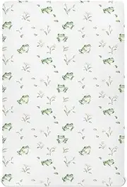 Fitted Crib Sheets for Toddler and Infant Baby Soft Breathable Mattress Sheet for Cribs and Toddler Beds 52x28in Sweet Frog