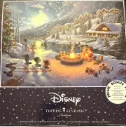Disney Thomas Kinkade Mickey and Minnie Christmas Lodge Puzzle