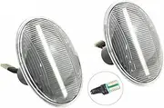 Turn Signal Lights for BMW for Cooper R55 R56 R57 R58 R59 2007-2013 2X 12V Car Flowing Side Repeater Lamp Dynamic LED Side Marker Light Indicator Turn Signal Lights(Dynamic Crystal)
