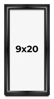 9x20 Shadow Box Frame Black | 1.25 inches Deep Real Wood Contemporary Shadowbox