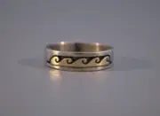 Navajo Solid 14kt Gold Overlay On Sterling Silver.. Ring size 13 S.Skeets