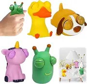 DOWNDRIFT Squeeze Toy, Pack of 4 Popping Out Eyes Toys, Anti-Stress Ball for Children and Adults