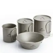 200 300 450 ml Pure Titanium Water Cup Outdoor Cup Have Side Holder Handle