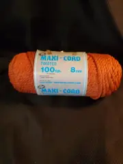 Maxi Cord Twisted Polypropylene 8mm 100 Yards Burnt Orange Macrame Crafts
